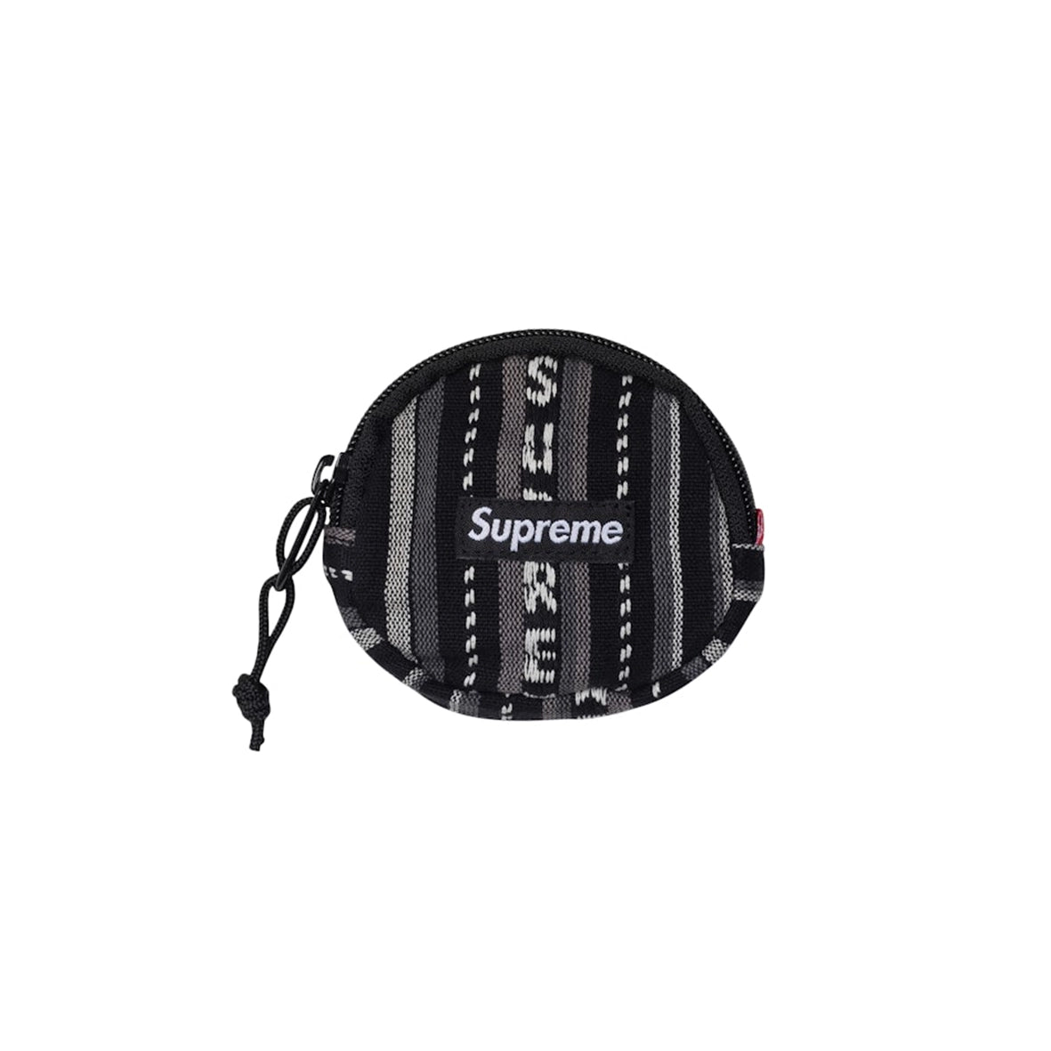 SUPREME Woven Stripe Coin Pouch Black