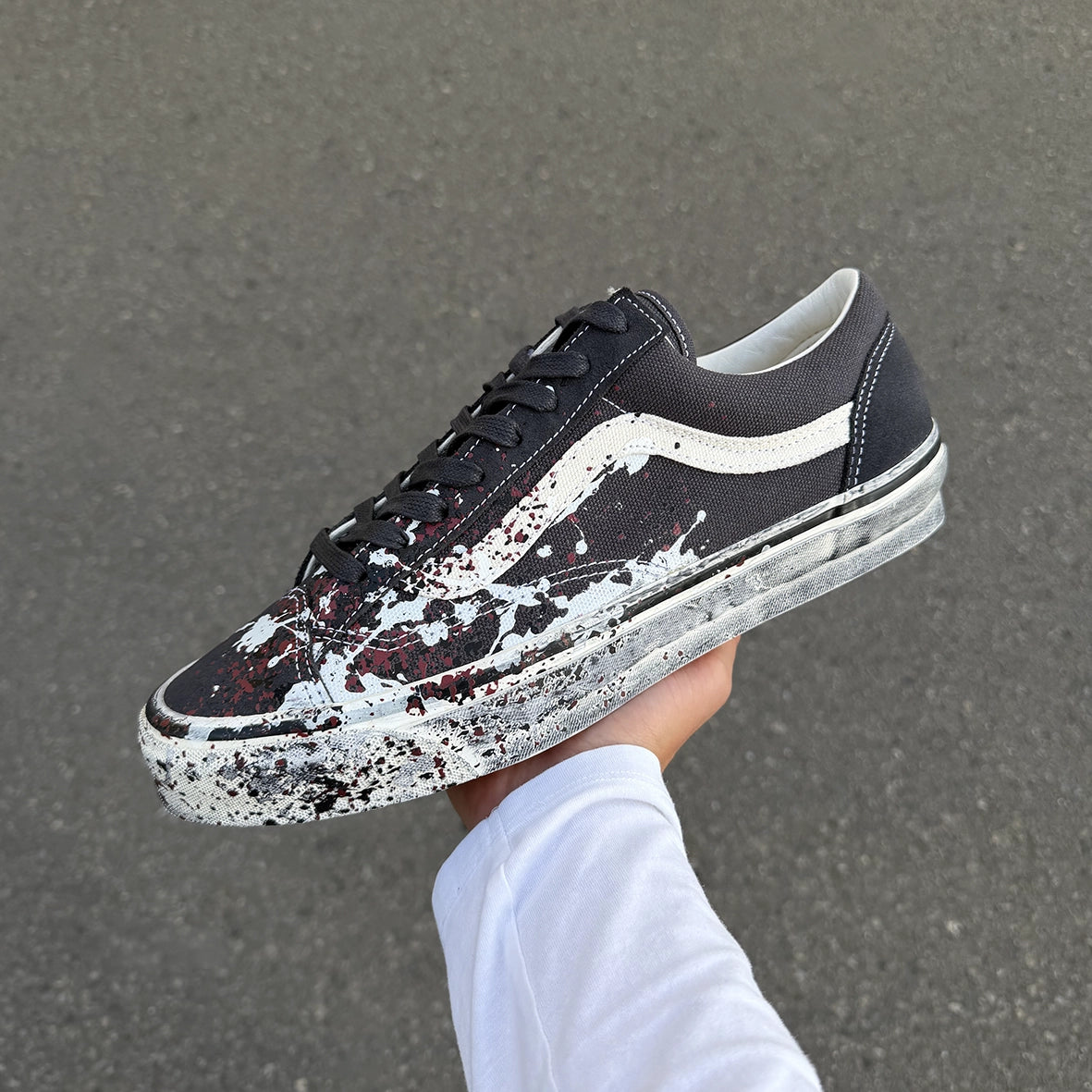 VANS LX Old Skool 36 Paint Splatter Charcoal Grey VN000D9RH911