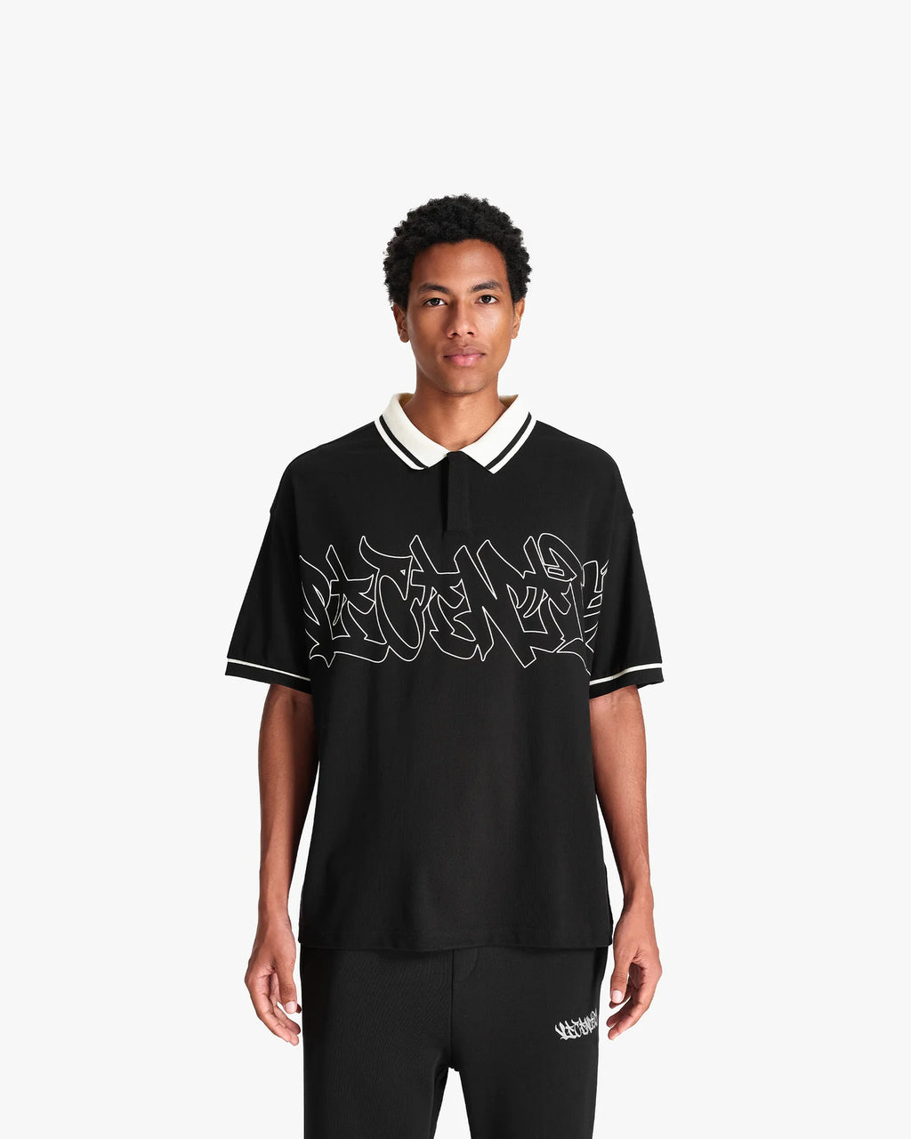 VICINITY Graffiti Polo Black