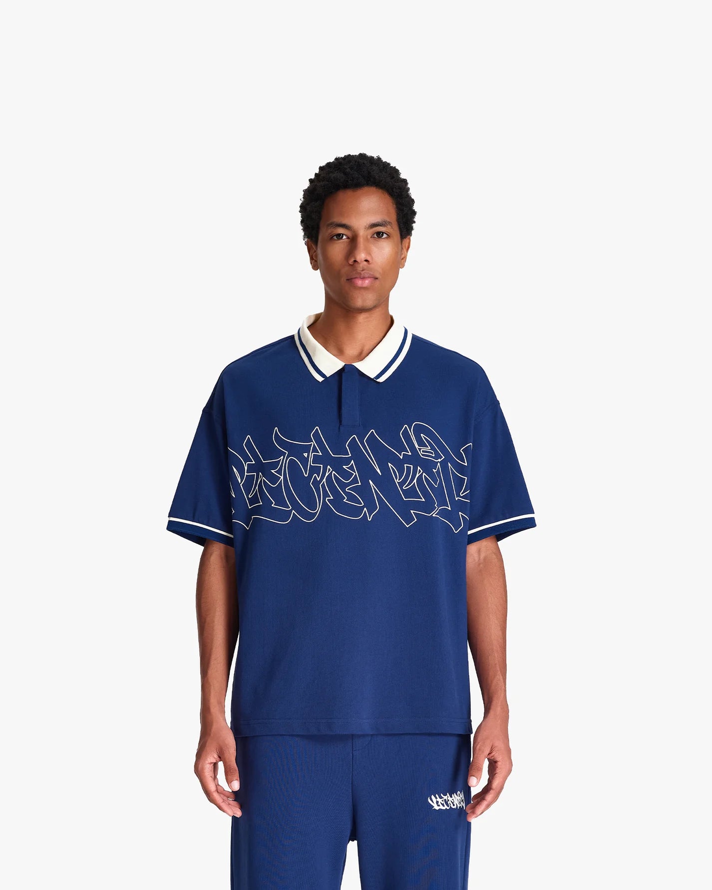 VICINITY Graffiti Polo Blue