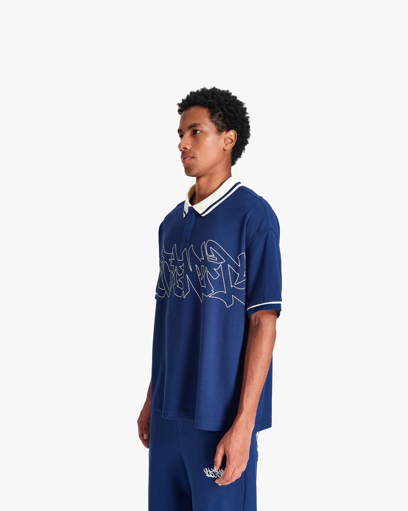 VICINITY Graffiti Polo Blue