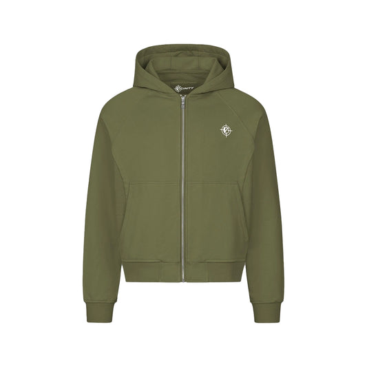 VICINITY Inside Out Zip Hoodie Olive Green