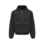 VICINITY Script Logo Leather Jacket Vintage Black