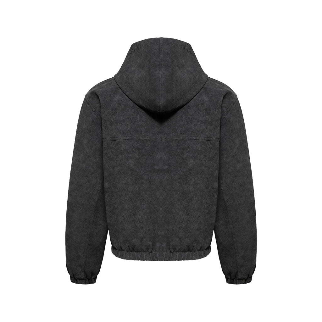 VICINITY Script Logo Leather Jacket Vintage Black
