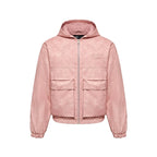 VICINITY Script Logo Leather Jacket Vintage Pink