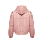 VICINITY Script Logo Leather Jacket Vintage Pink