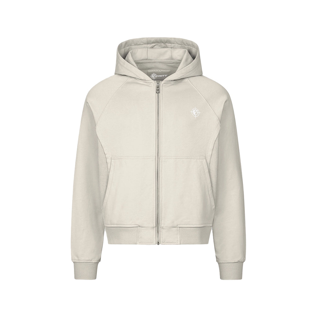 VICINITY Inside Out Zip Hoodie Beige