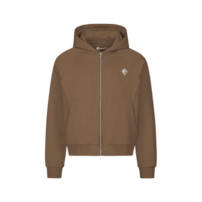 VICINITY Inside Out Zip Hoodie Chocolate Brown