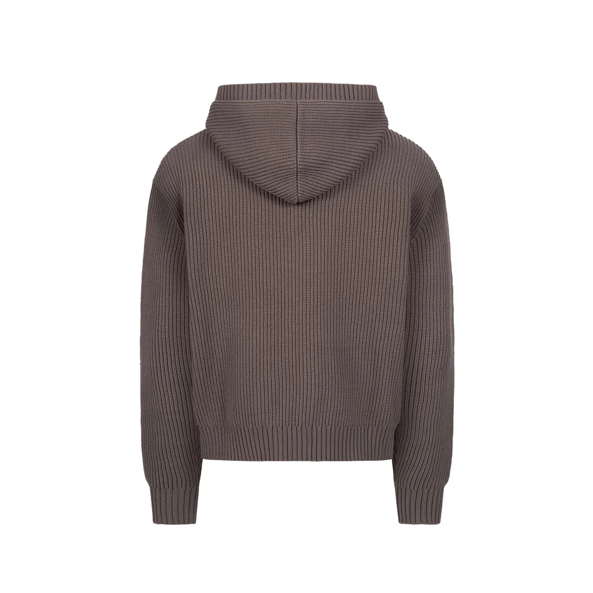 VICINITY V-Logo Knit Zip Hoodie Mud Brown