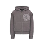 VICINITY V-Logo Knit Zip Hoodie Ash Grey