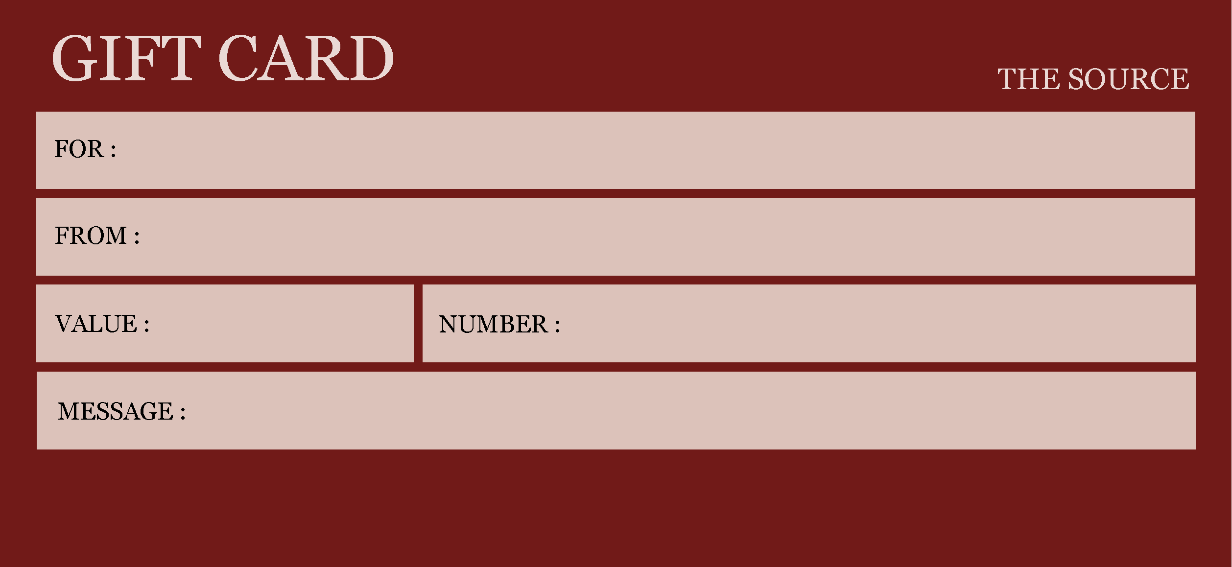 THE SOURCE Gift Card