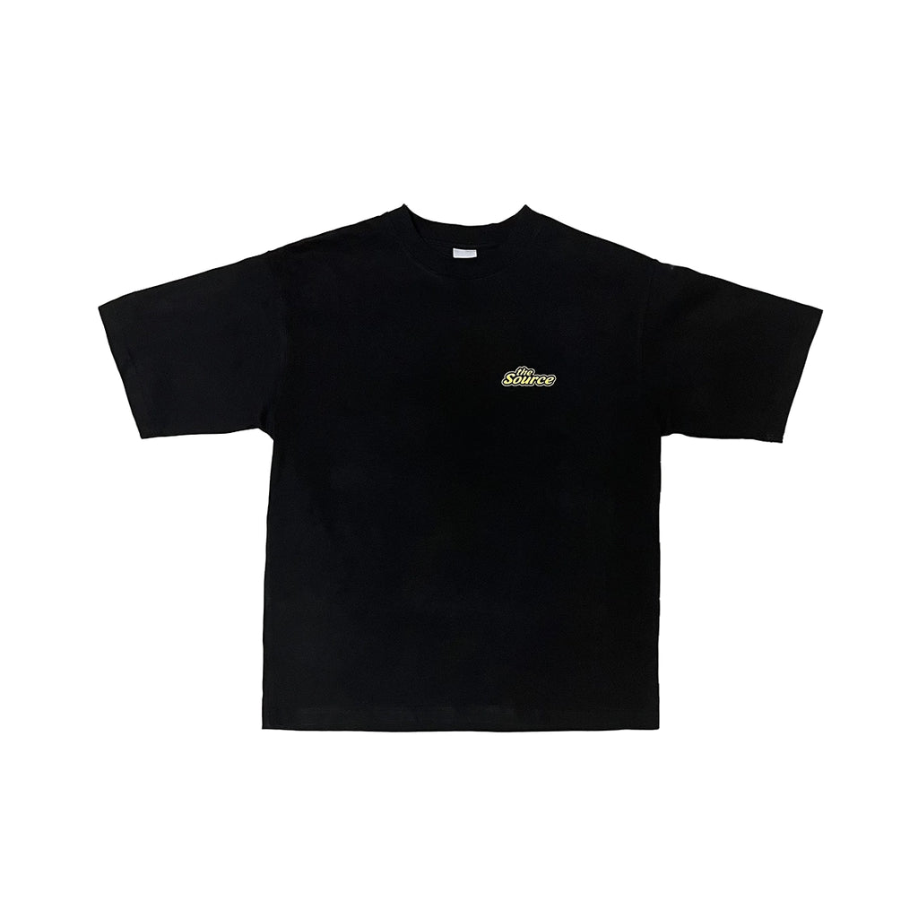 THE SOURCE Classic Logo Yellow T-Shirt Black