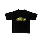 THE SOURCE Classic Logo Yellow T-Shirt Black