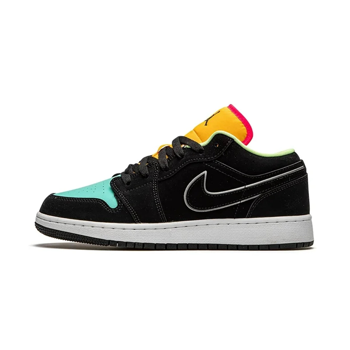 Jordan 1 Low Black Aurora Green Laser Orange