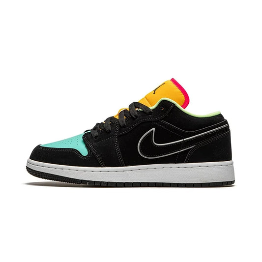 Jordan 1 Low Black Aurora Green Laser Orange