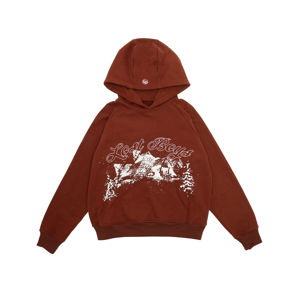 LOST BOYS ARCHIVES Raglan Graphic Hoodie Bordeaux