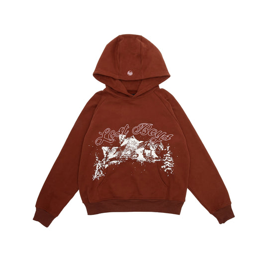 LOST BOYS ARCHIVES Raglan Graphic Hoodie Bordeaux