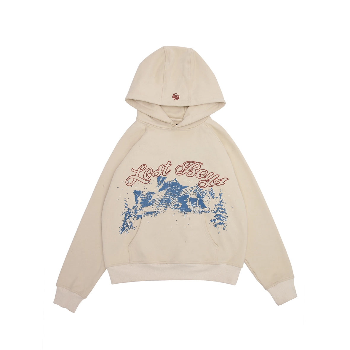 LOST BOYS ARCHIVES Raglan Graphic Hoodie Cream