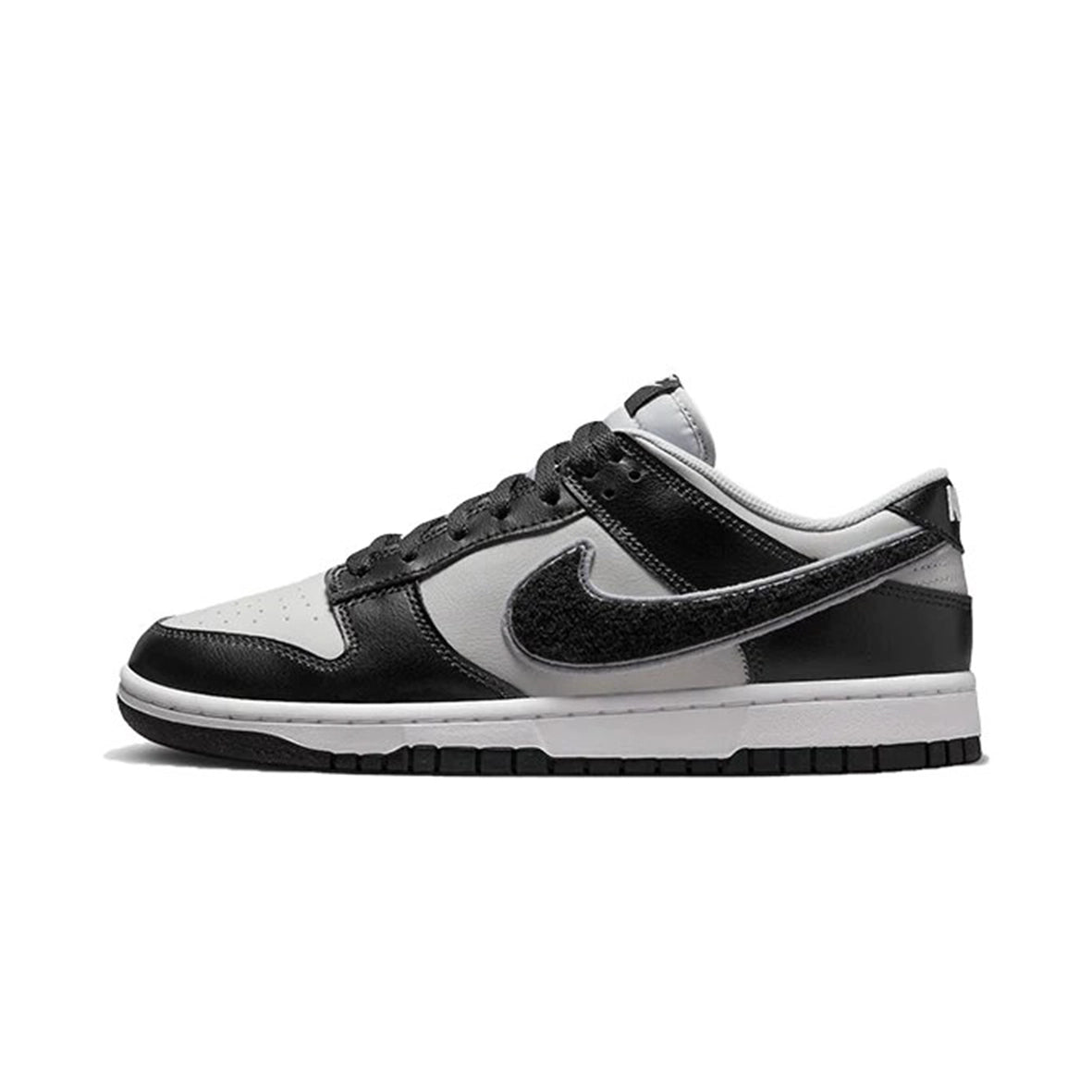 Nike Dunk Low Chenille Swoosh Black Grey