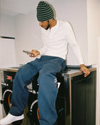 99BASED Daily Slim Henley Longsleeve White