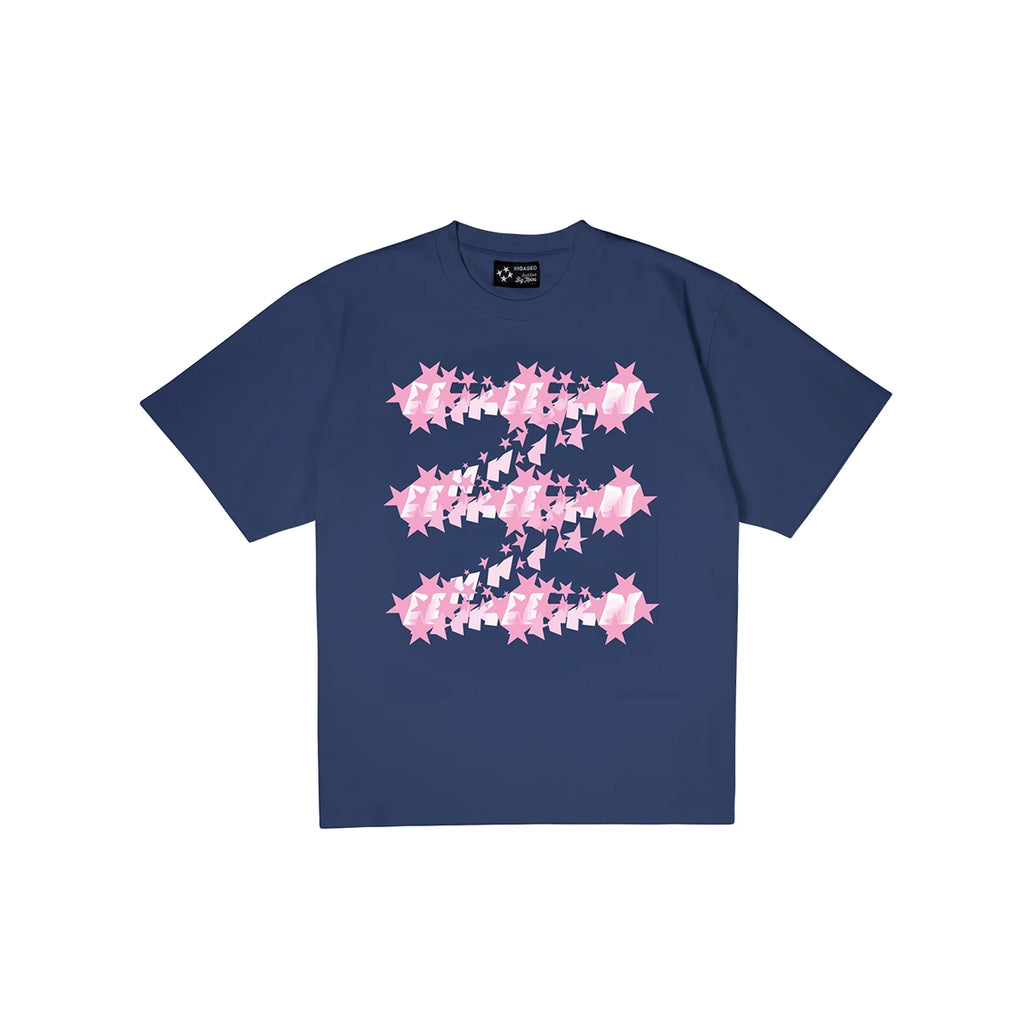 99BASED Sprinkles T-Shirt Navy Pink